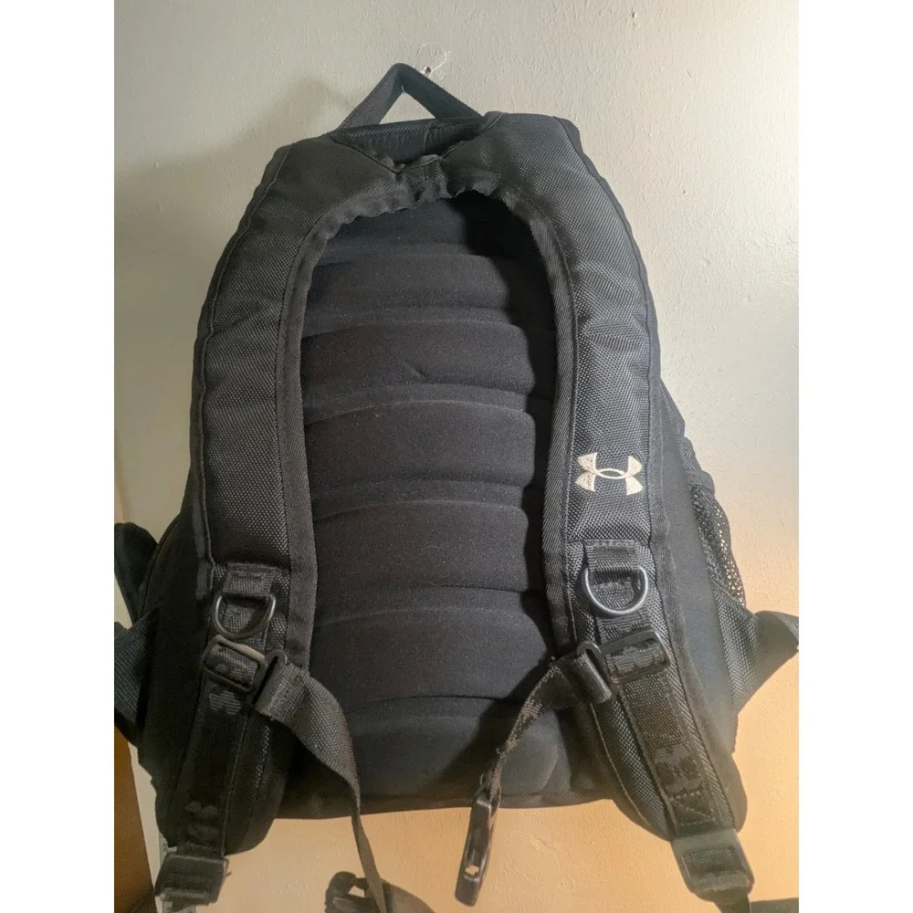 Y2K Under Armour Backpack Navy Blue Black Mesh Pocket School Gym Compact